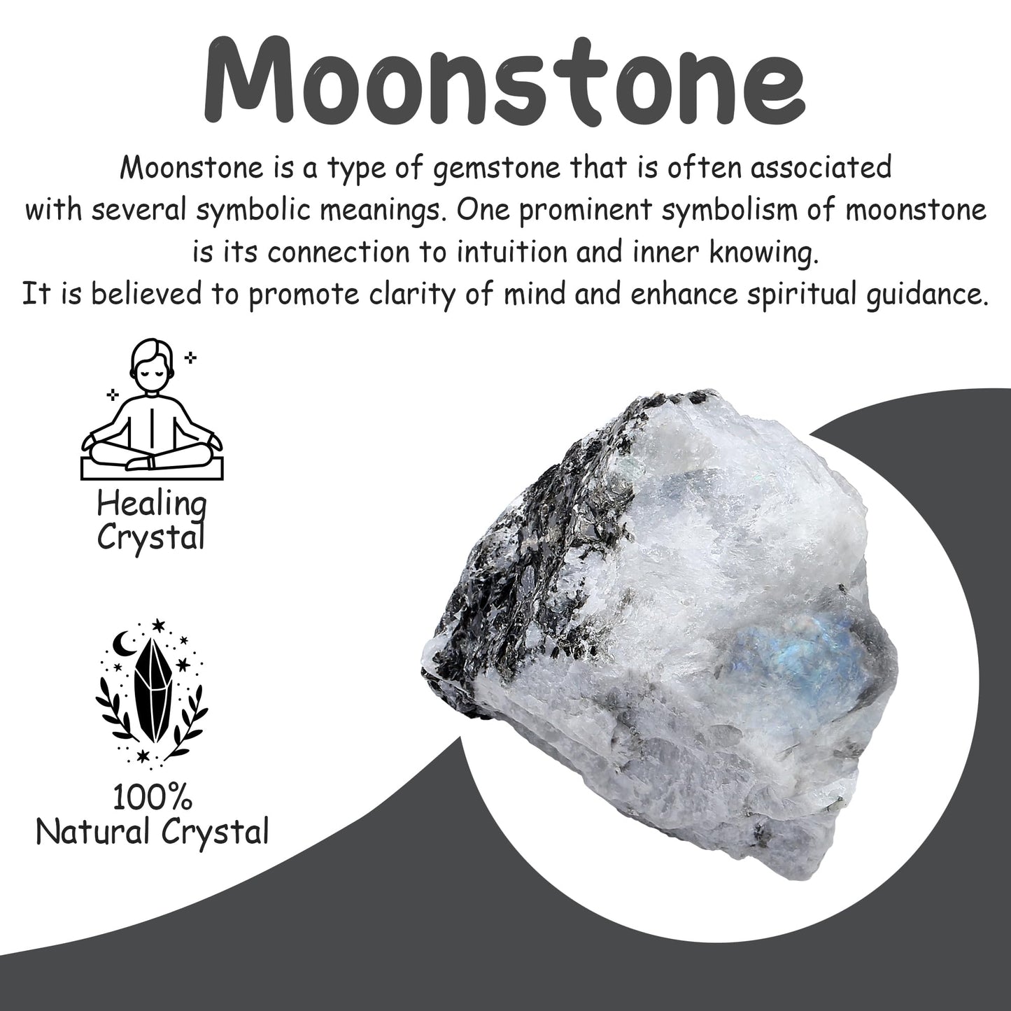 QINJIEJIE 1.8-2.2'' Rainbow Moonstone Raw Crystals 2PCS Natural Rough Healing Crystal Rocks Large Stones for Tumbling Cabbing Polishing Fountain Rocks Bulk DIY Decoration Gifts