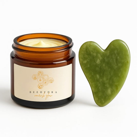 Beehydra Grass-Fed Beef Tallow Balm & Gua Sha Set – Nourishing Tallow Moisturizer for Face, Body & Hands – Natural Skincare