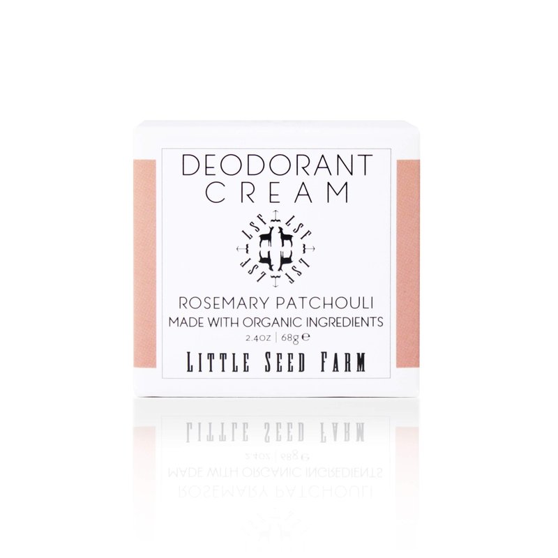 Little Seed Farm All Natural Deodorant Cream, Aluminum Free Deodorant for Women or Men, 2.4 Ounce - Rosemary Patchouli + Applicators Bundle