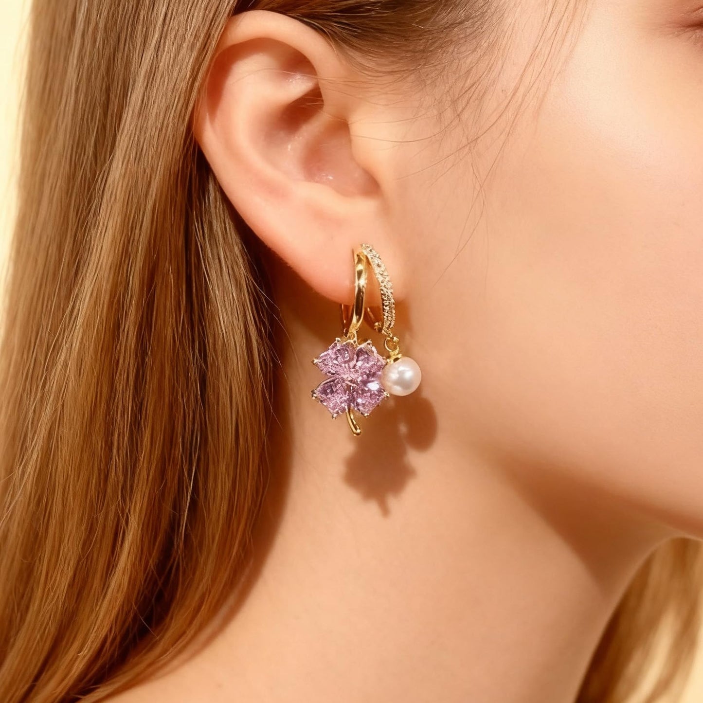 Lymphatic Earrings for Women Clip On Ear Cuff Non Piercing Spiral Lucky Cloud Four Leaf Flower Crystal Minimalist Fashion Jewelry Christmas Birthday New Year Gifts