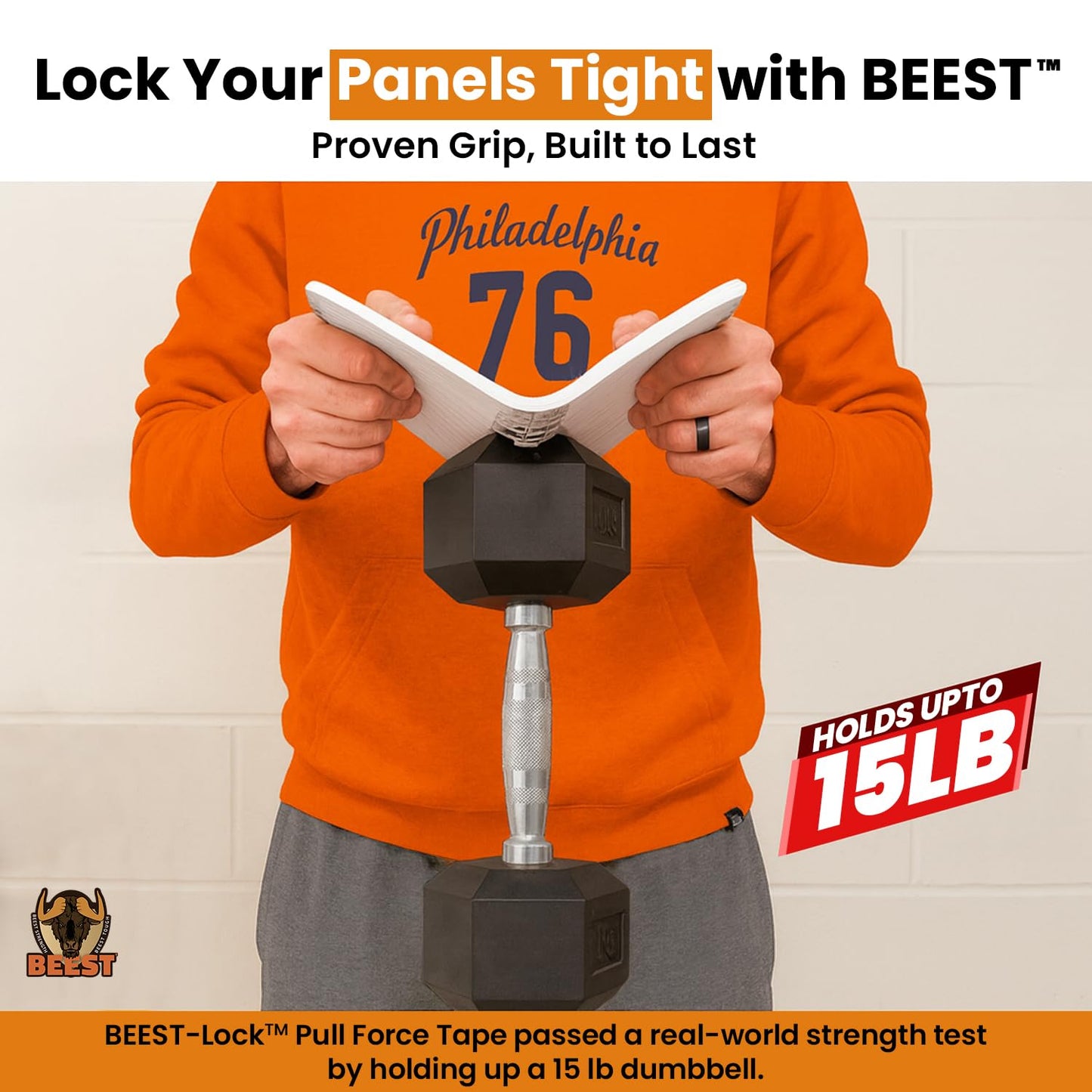 BEEST FULLSTOP Garage Door Insulation Kit - 8x8 & 8x7 ft Single Garage Door Insulation Panels - 8 Pre-Cut 24x48 Foam-Core Panels w/ Tape, Cutter & Squeegee - Easy DIY for Instant Temperature Control