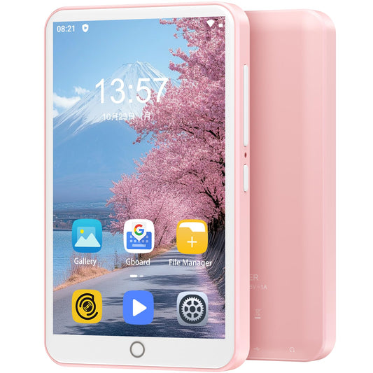 80GB MP3 Player with Bluetooth and WiFi, Mp3 & Mp4 Music Player with Spotify, Amazon Music, Deezer, Audible, Browser, 4.0" IPS Touch Screen Android Player with Speaker, FM Radio, Up to 512GB（Pink）