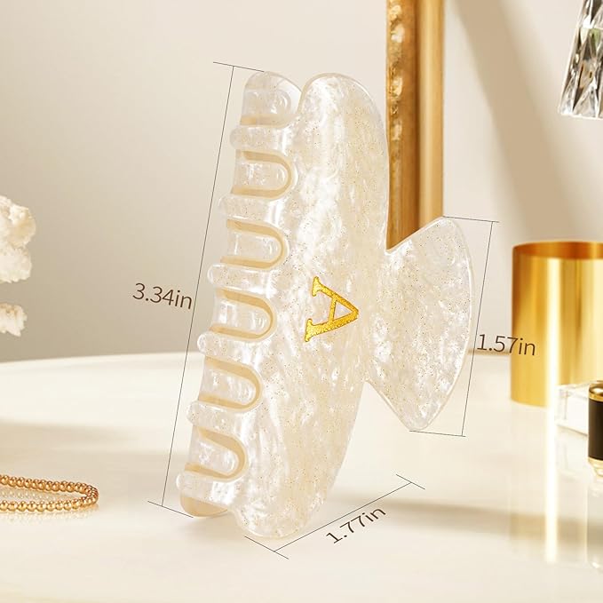 Personalized Birthday Gifts for Daughter,Initial Cute Hair Clips Hair Claws for Women Friends Female Friendship Girlfriend Wife Gifts Idea - Gold,V