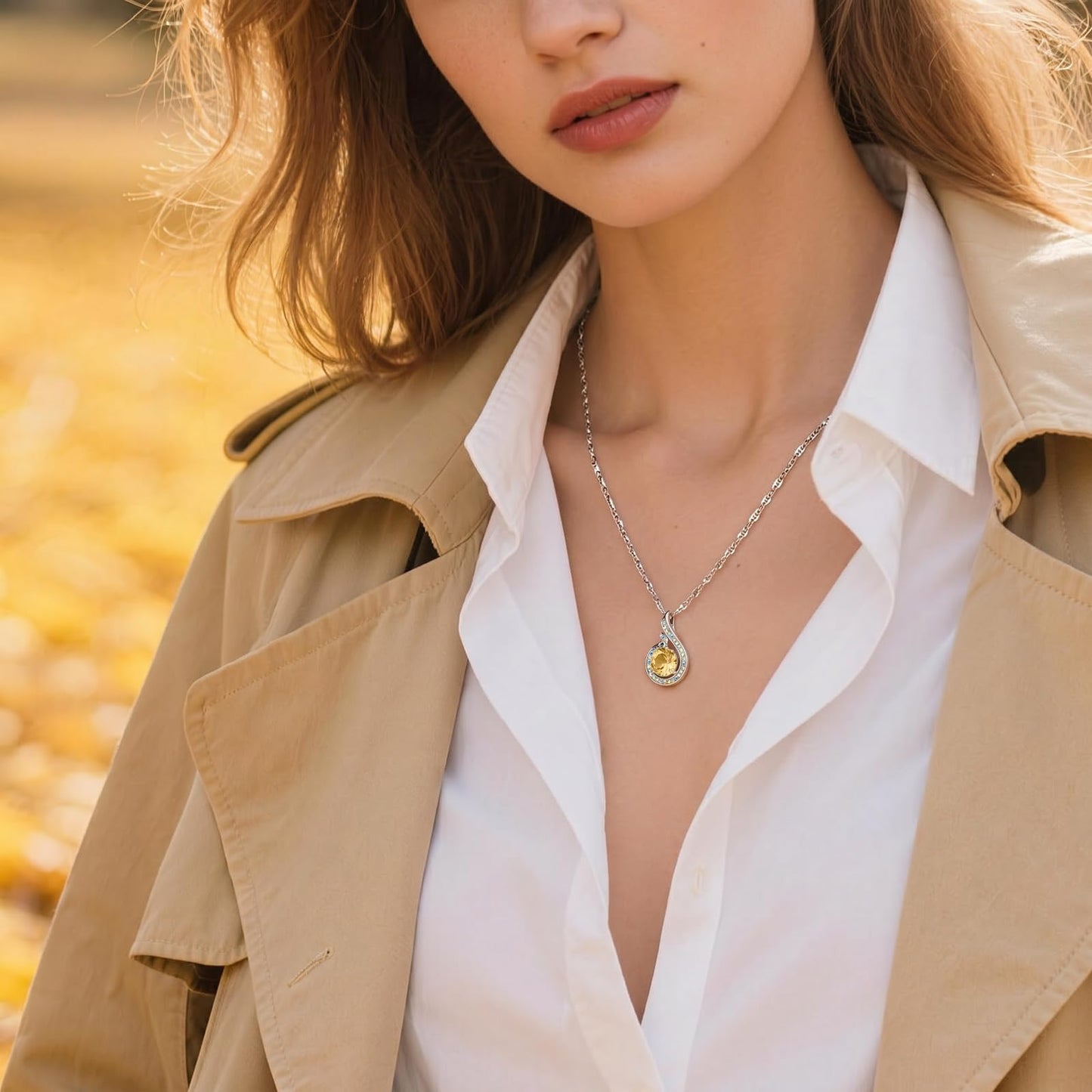 Kate Lynn Phoenix Birthstone Necklaces for Women Pendant Necklace Crystal Jewelry, Birthday Gifts for Women Wife Girlfriend Mothers Day Gift for Mom Daughter Unique Lady Christmas Jewelry Gift for Her, November Birthstone Necklace