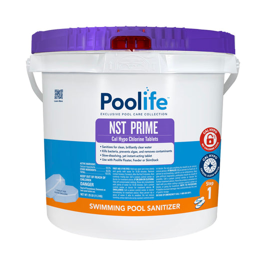 Poolife NST Tablets for Pool Sanitation, Clear Water & Prevent CYA Buildup - Slow-Dissolving Calcium Hypochlorate - Pool Chlorine Tablets Work with NST Feeder, Floater & Skimmer - 20.2 lb