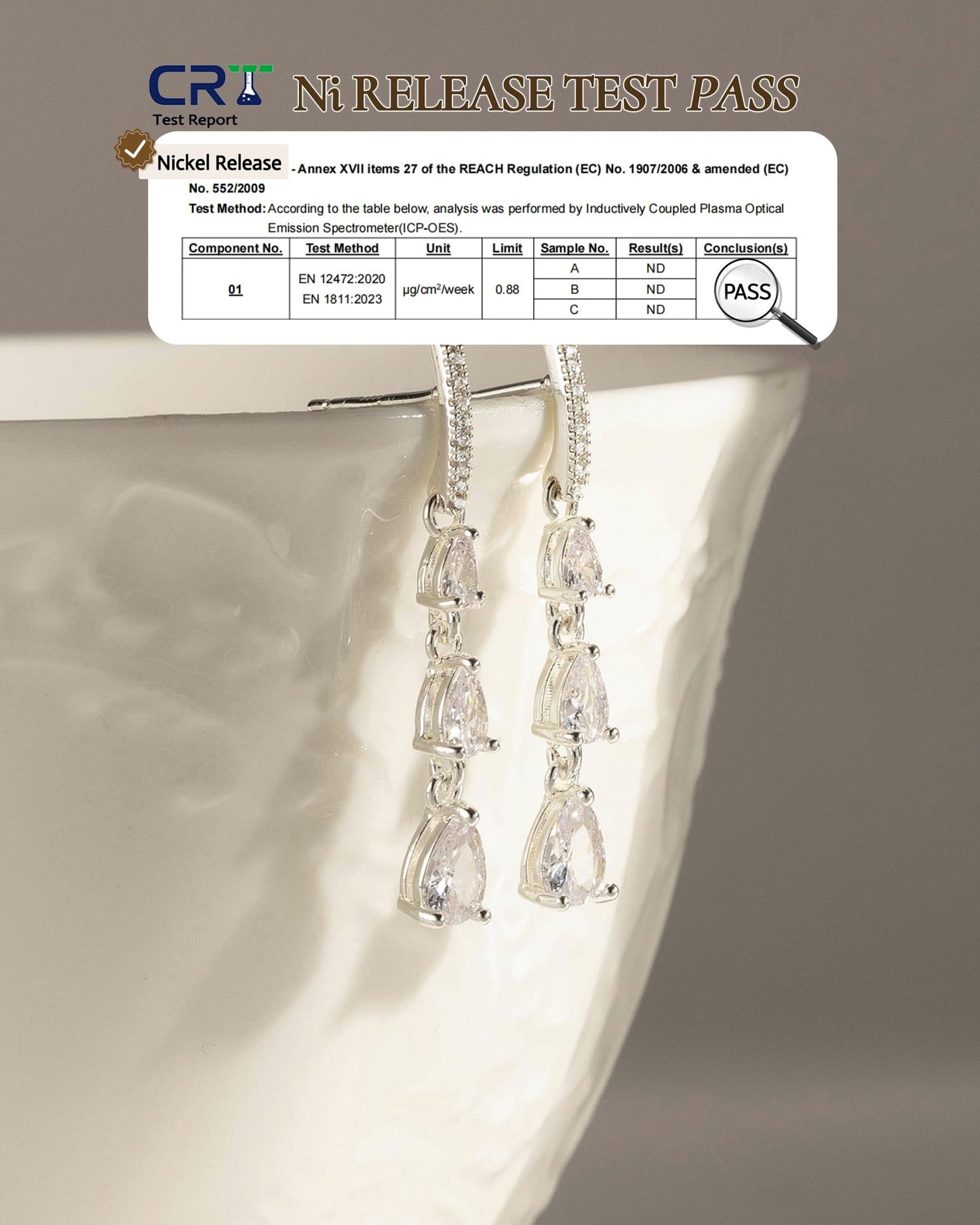 Asdecy 925 Sterling Silver Dangle Earrings for Women Trendy Brides Drop Dangle Cubic Zirconia Elegant Prom Bridal Bridesmaids Wedding Anniversary Dangling Jewelry