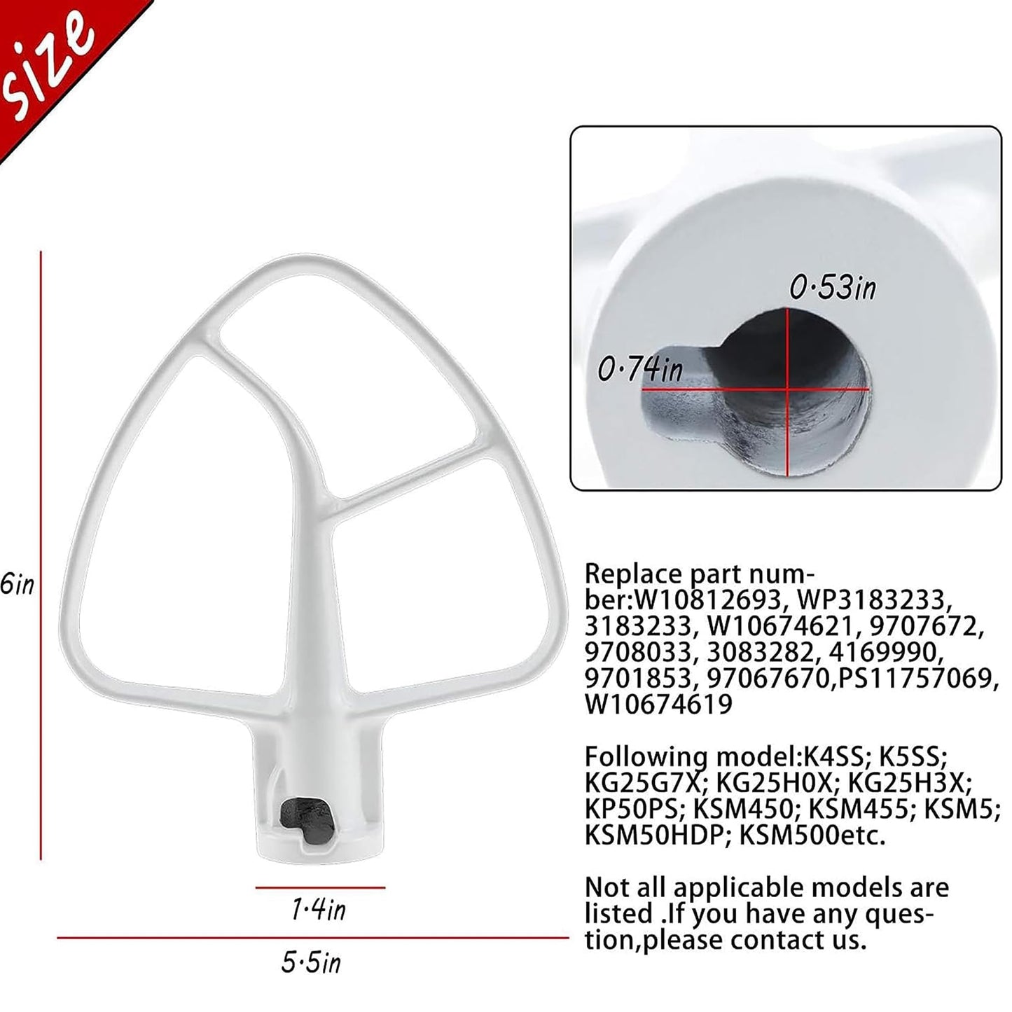 Attachments Accessories fit for Kitchenaid 4.5 QT Stand Mixer K45WW Wire Whip K45DH Dough Hook K45B Coated Flat Blade Paddle K45 K45SS KSM75 KSM90 KSM95 KSM100 KSM103 KSM110 KSM150PS prime&swift