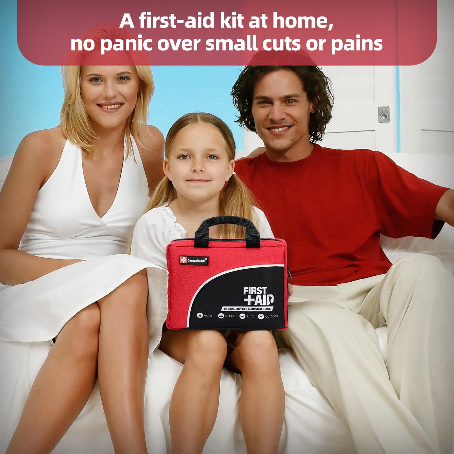 First Aid Kit -160 Pieces Compact and Lightweight - Including Cold (Ice) Pack, Emergency Blanket, Moleskin Pad,Perfect for Travel, Home, Office, Car, Camping, Workplace (Red)