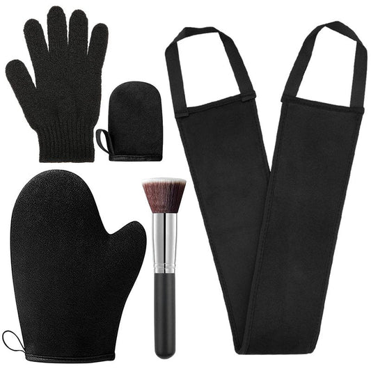 5 Pack Self Tanning Mitt Applicator Kit - Face Tan Mitt, Back Lotion Applicator, Exfoliating Glove, Tanning Brush，Mini Tanner Mitt