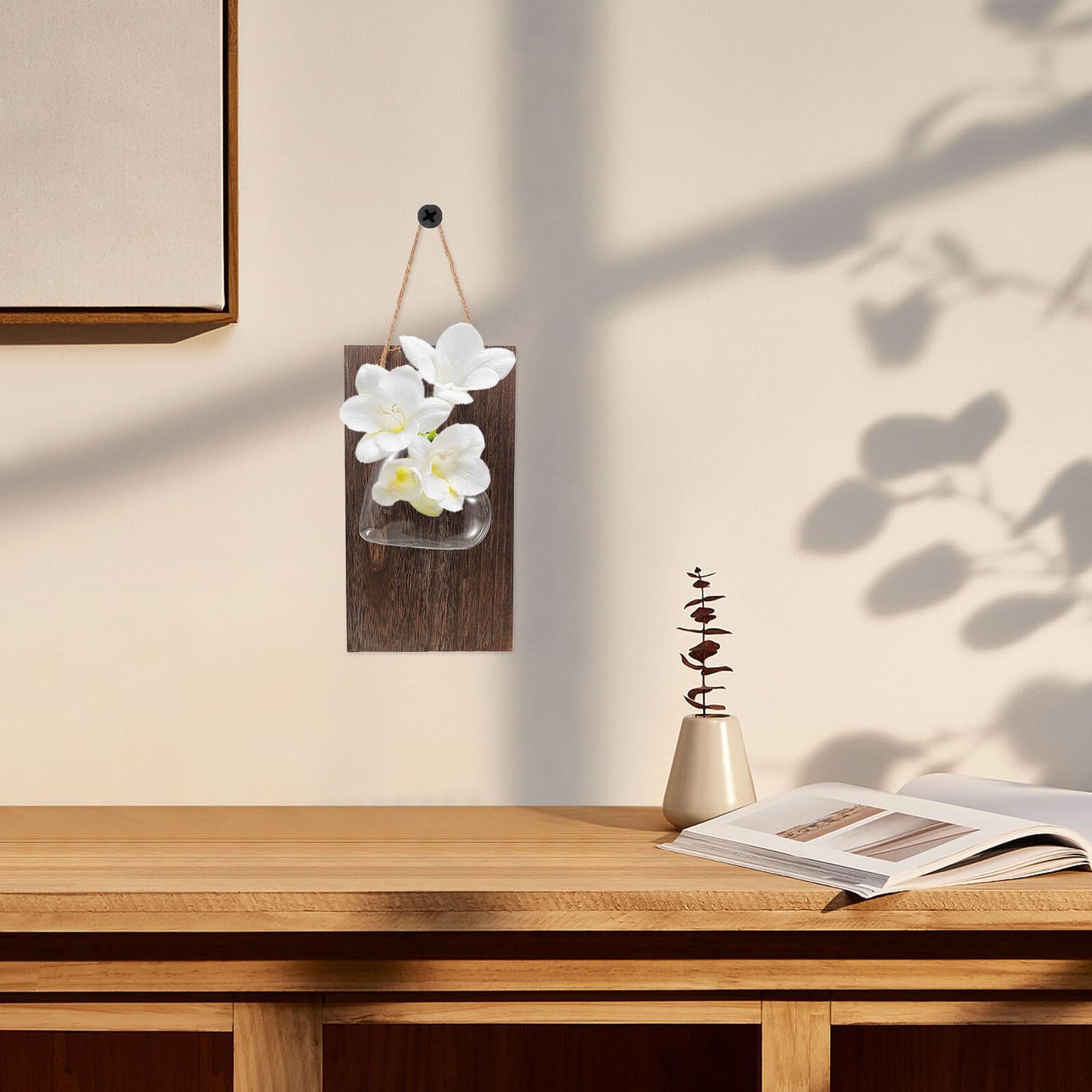 TOYANDONA Wall Mounted Glass Hydroponic Vase Set, Air Planter Glass Pot for Indoor Plant Propagation and Home Décor, Creative Terrarium Flowerpot for Living Room and Office