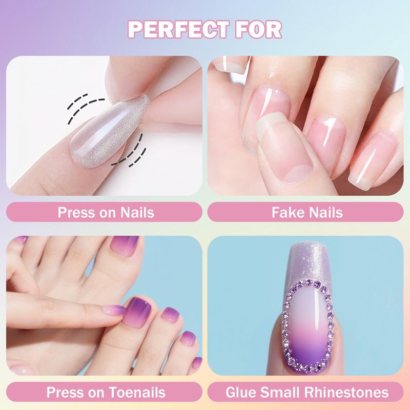 50Pcs Nail Glue for Acrylic Nails Press On Nails Professional Nail Tip Glue Long Lasting Nail Adhesive Glue Super Bond for False Nails Adhesive for Fake NailsTips 0.07oz