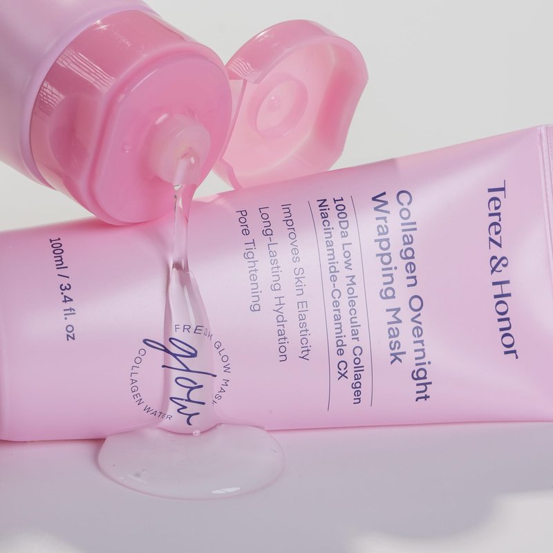 TEREZ & HONOR Collagen Night Wrapping Peel Off Mask & TremellaGlo Essence Face Serum Day & Night Glow Duo, for Elasticity, Hydrating & Glow, Korean Skincare, Dermatologist Tested