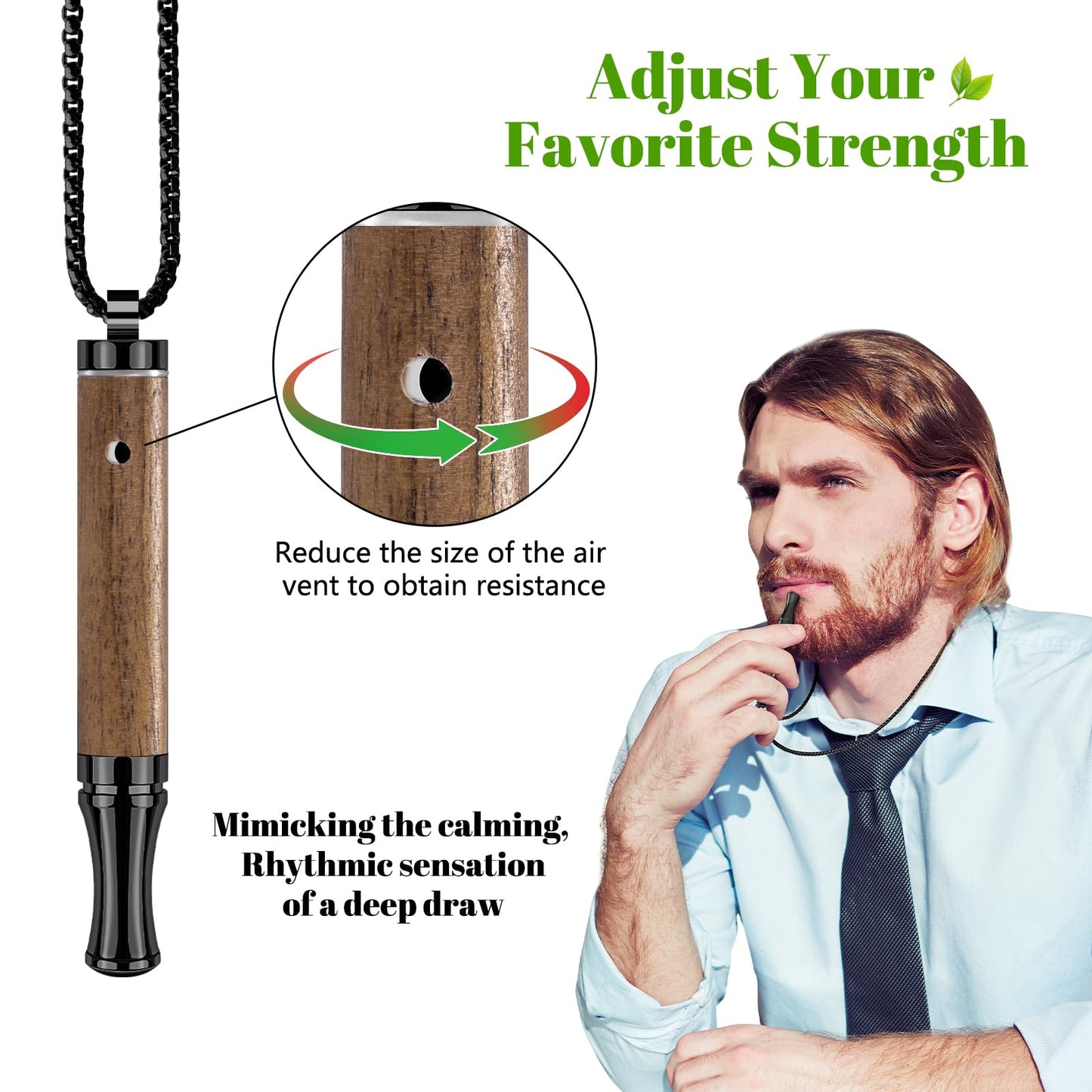 ASTOFLI Adult Quit Smoking Breathing Necklace: Adjustable Air Inhaler Stop Smoking Aids Fidget for Stress Anxiety Relief Smokless Inhaler - Air Outlet Breathing Necklace to Quit Smoking and Vape