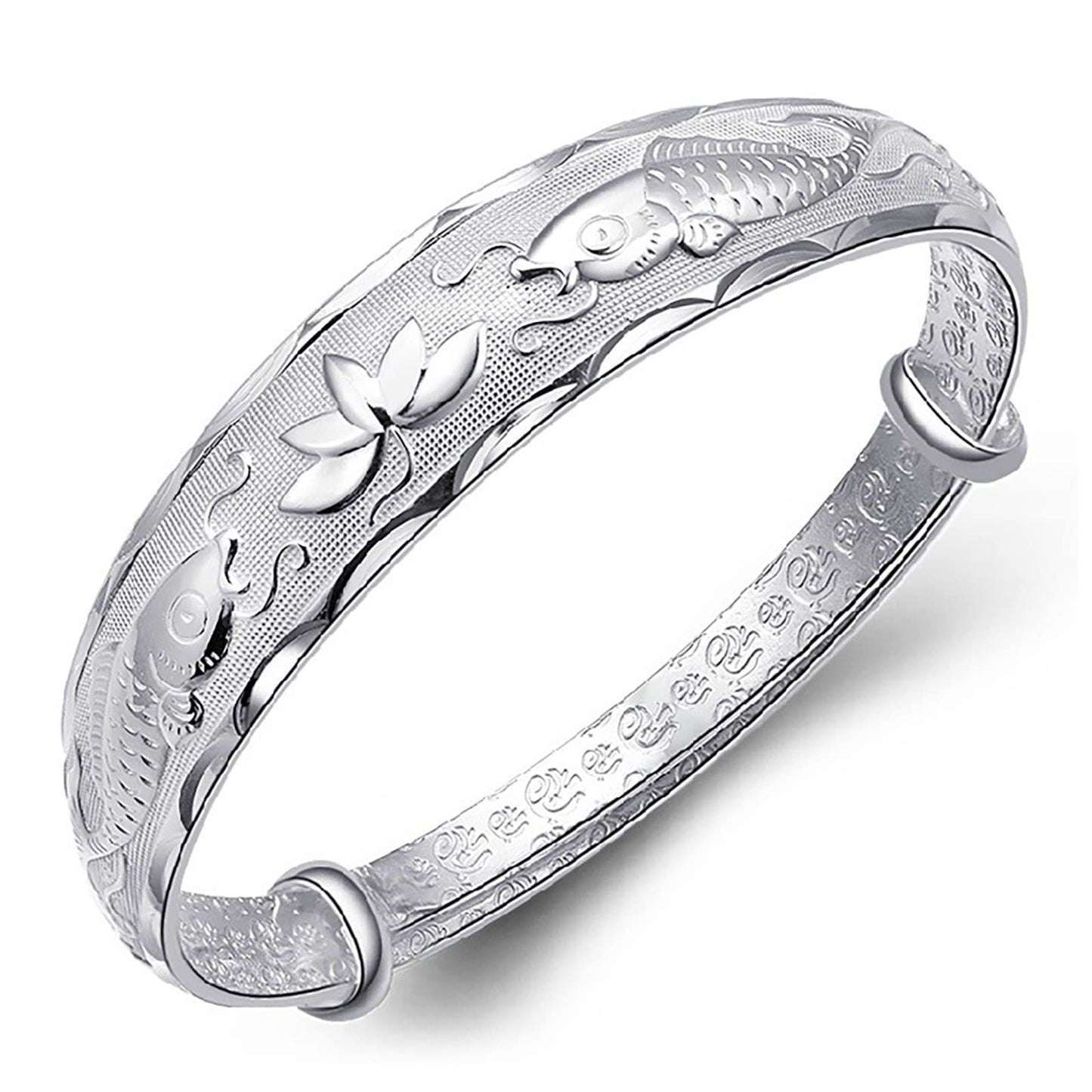 925 Sterling Silver Bracelet Plated Cuff Bangle Bracelet Fashionable Multi-layer Cross Wire Bangle Bracelet Open Adjustable Wide Cuff Bracelet for Teen Girls Fashion Jewelry (silver J)