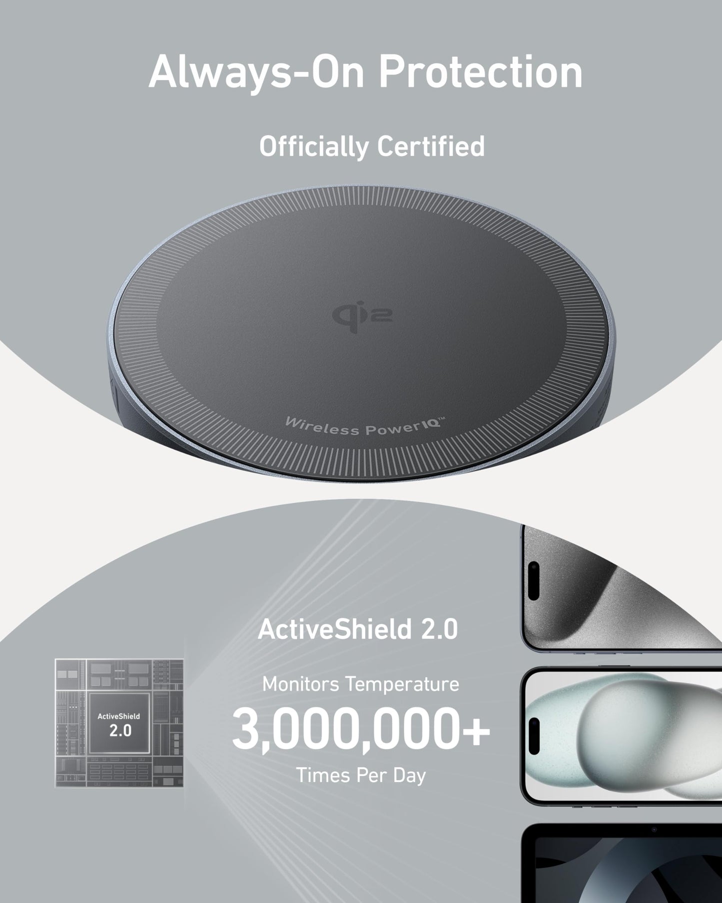 Anker MagSafe Charger Pad, MagGo iPhone 16 Wireless Charging Pad, Qi2 Certified 15W Wireless Charger, Compatible with iPhone 16/16 Plus/16 Pro/16 Pro Max/15/14/13/12 Series (Black, with Adapter)