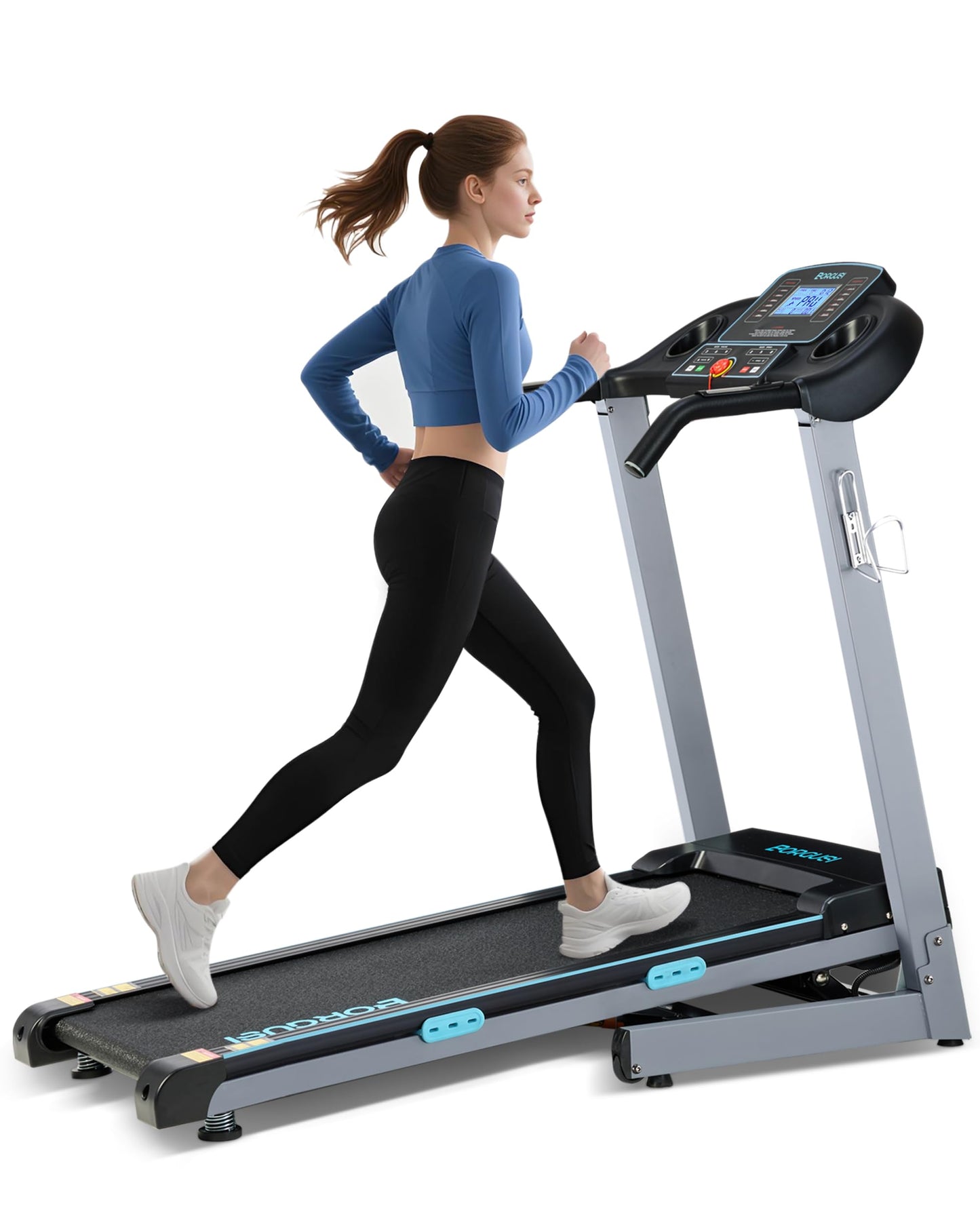 BORGUSI Treadmill with 12% Auto Incline and Bluetooth Speaker - 300 lb Capacity, 3.0HP Folding Electric Treadmill Up to 8.5 MPH Speed, Running Machine with 17.5" Wide Tread Belt for Home Use