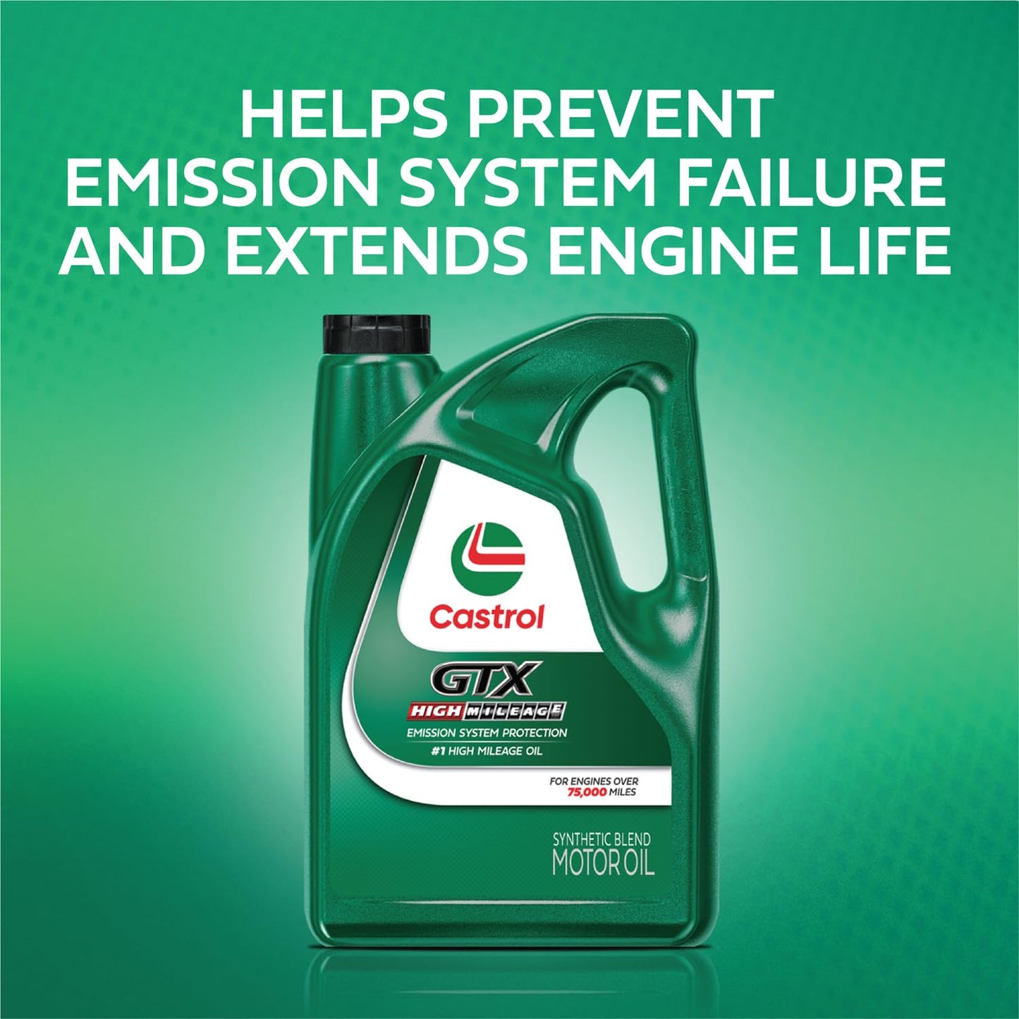 Castrol GTX High Mileage 5W-20 Synthetic Blend Motor Oil, 5 Quarts