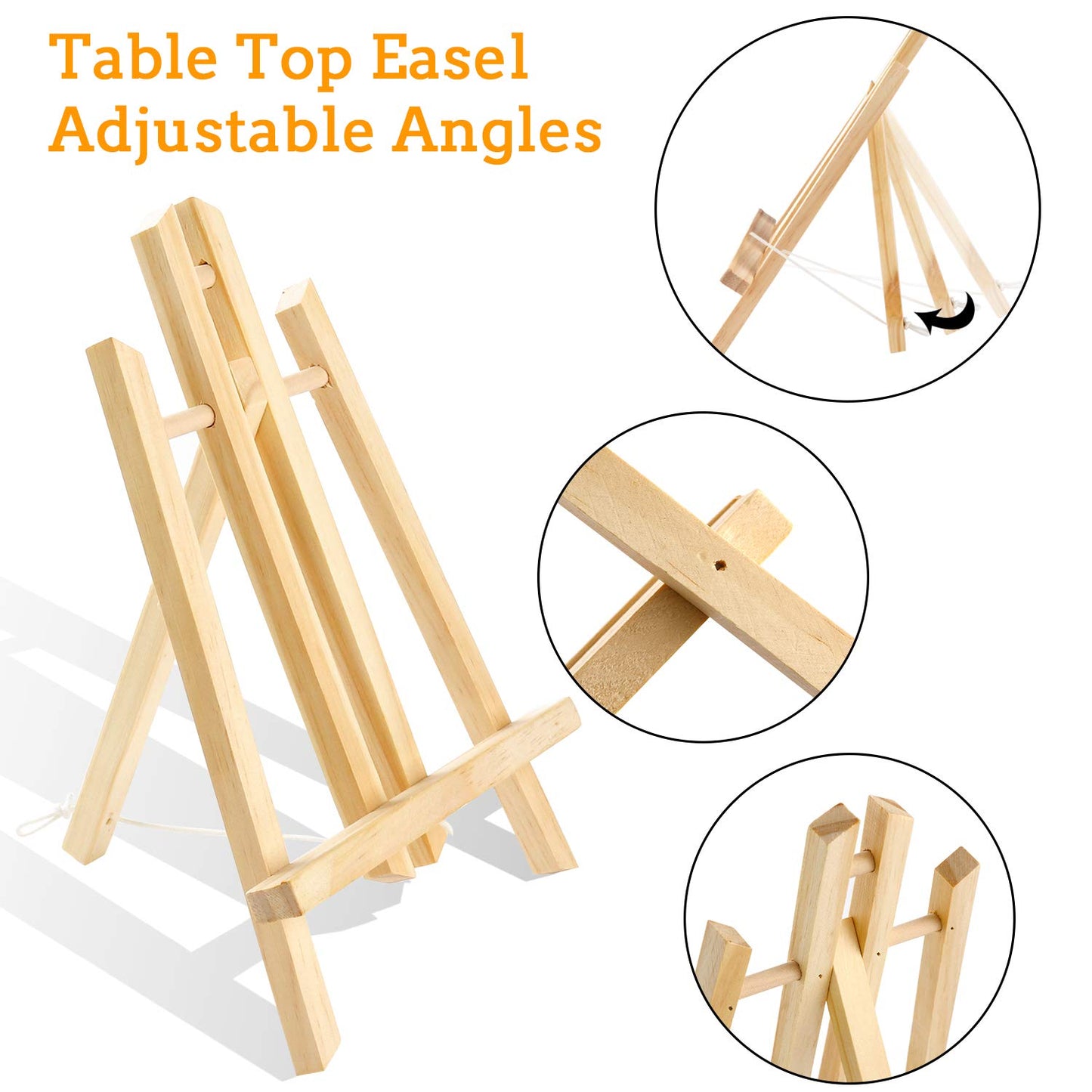 AROIC Wood Easels, Easel Stand for Painting Canvases, Art, and Crafts. (11.8 inch, 20 Pack), Tripod, Painting Party Easel, Kids Student Table School Desktop, Portable Canvas Photo Picture Sign Holder.
