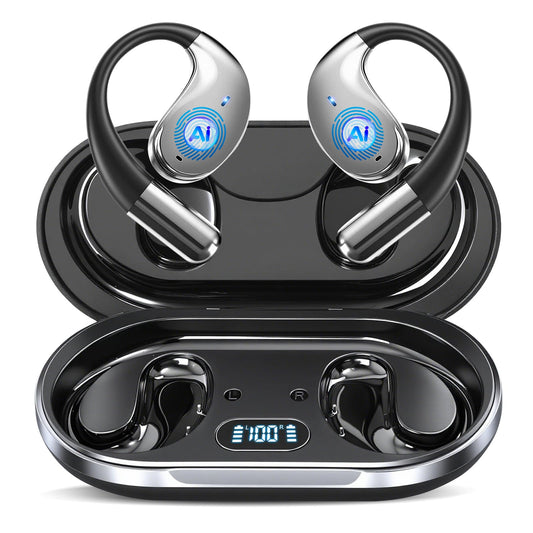 AI Translation Earbuds Real Time 164 Languages 80H Playtime Translator Ear Buds Audifonos Traductores Inglés Español Wireless Earphones Bluetooth Headphones for Travel Business Meeting Learning Black