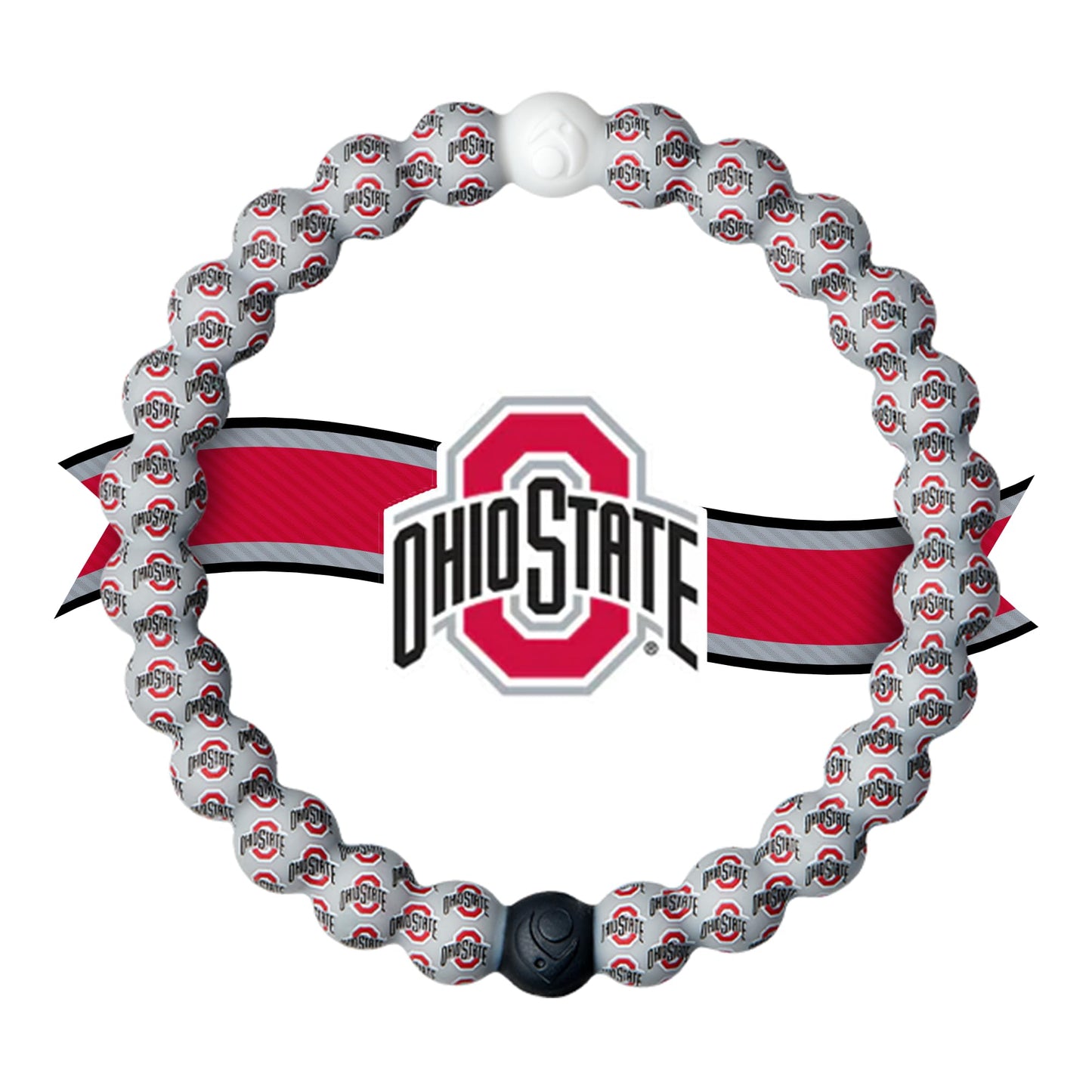 Lokai Collegiate Silicone Beaded Bracelet for Women & Men, Ohio State University - Medium, 6.5 Inch Circumference - Silicone Jewelry Fashion Bracelet Slides-On for Comfortable Fit
