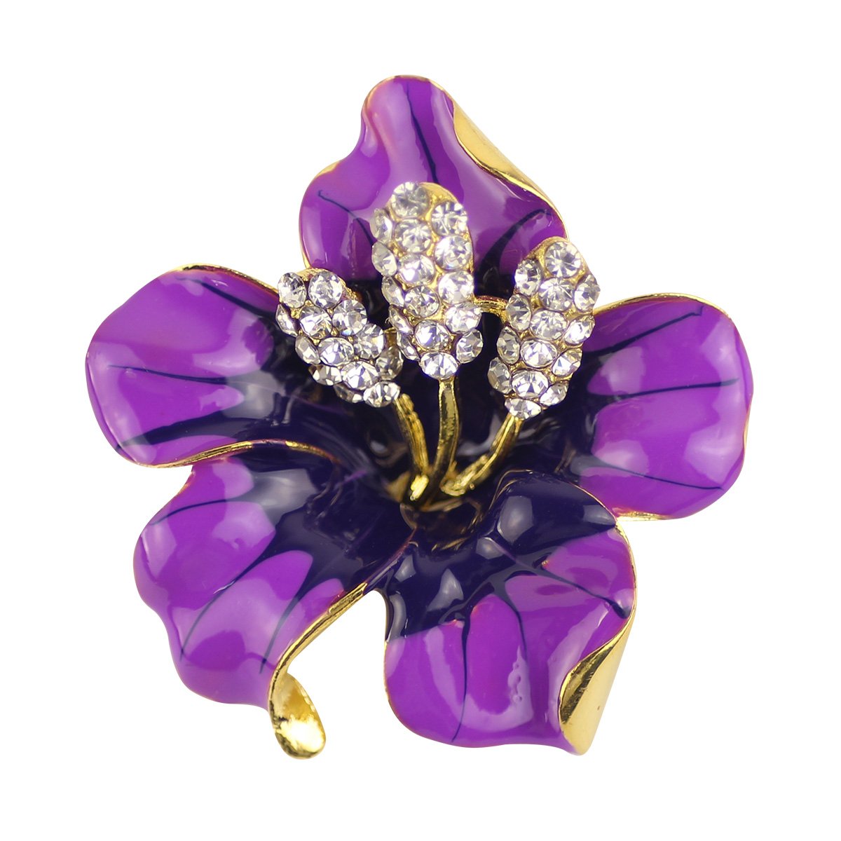 Merdia Purple Floral Brooch Pin for Women, Elegant Brooches and Pins for Young Ladies, Pearl Brooches with Flower Pins, Designer Brooch Collar Pins for Women, 29.8g