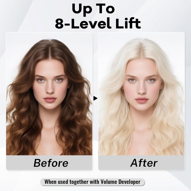 Hair Bleach 500g / 17.41oz, Large Capacity Salon Grade Bleach for Hair, Mild Bleach Powder Quickly Remove Hair Color, Refreshing Create Fashionable Styling