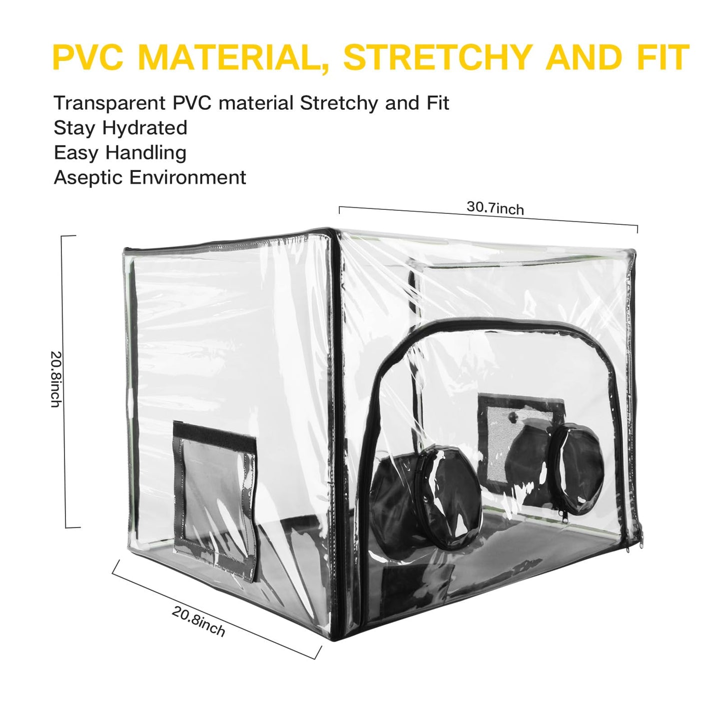 ACover Large Still Air Box Mushroom, Mushroom Grow Bag Kit Mycology Fume Hood Propagation Stations Grow Kit Monotub Kit Mushroom Planting Bag Tent for Spores Horticulture Supplies,31.5x 20.5x 20.5inch