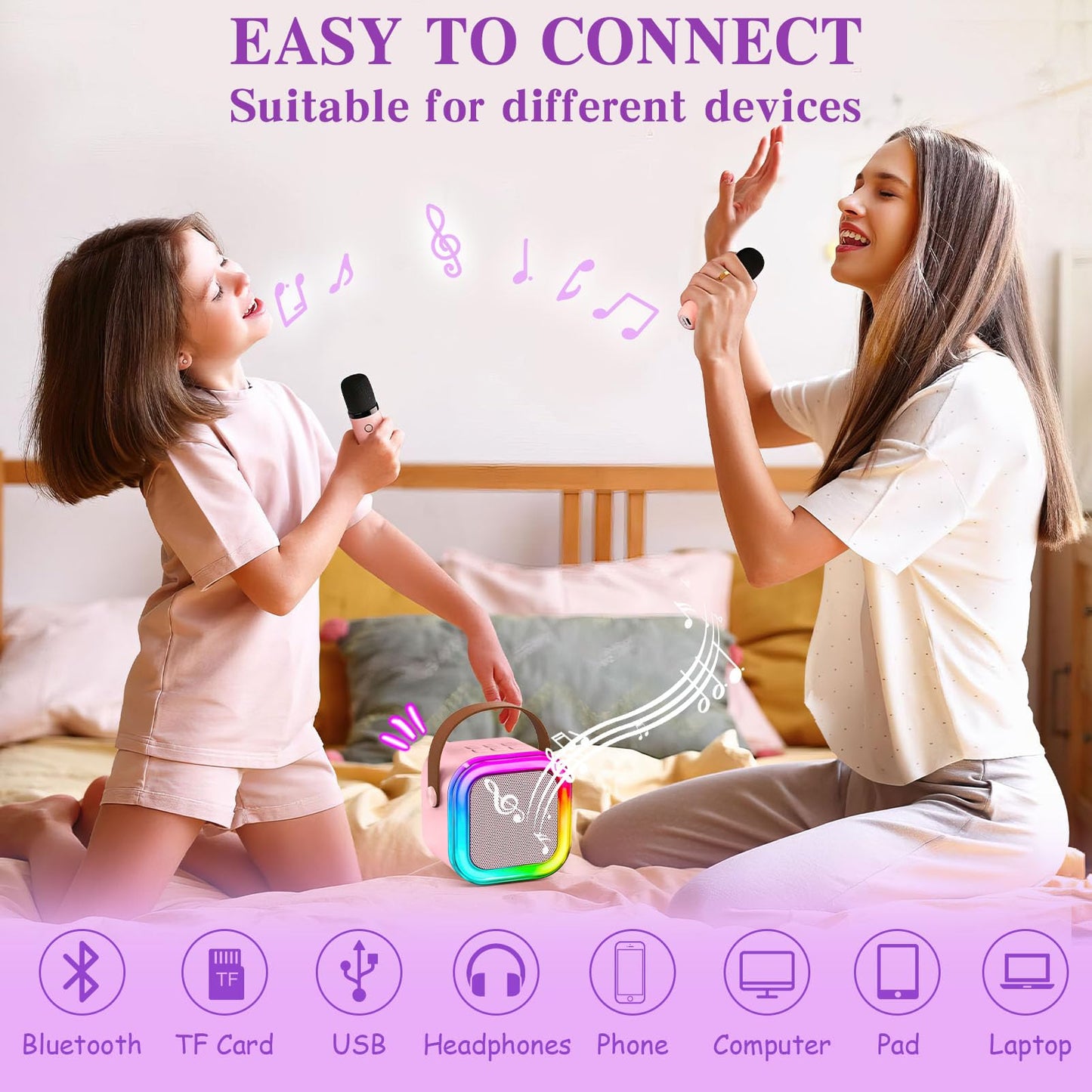Toylink Unicorn Gifts for Girls Age 4 5 6 7 8 9 10, Kids Unicorn Toys with Mini Karaoke Machine/Glowing Blanket/Night Light/Headband/Bracelets, Birthday Graduation Gifts for Daughter Niece