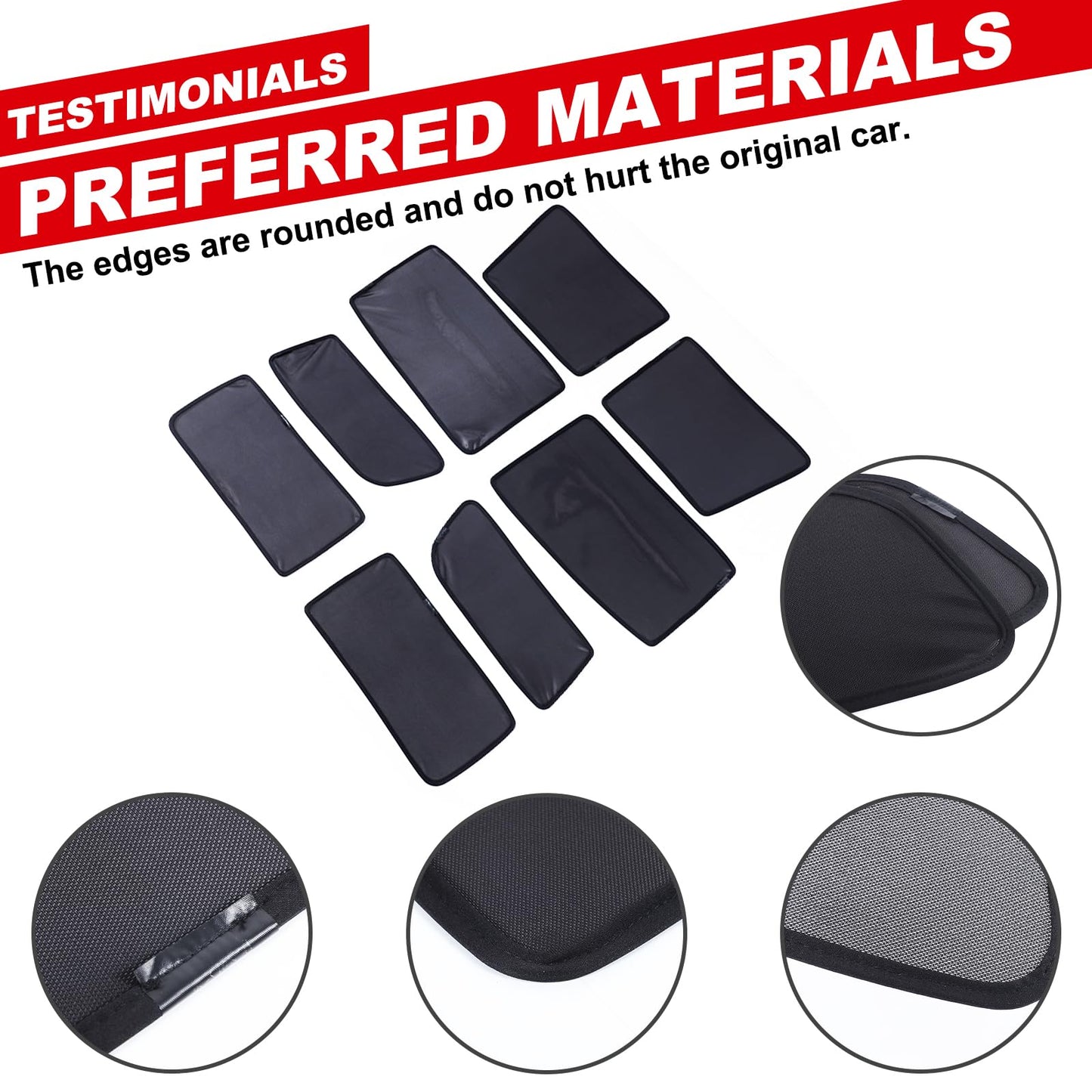for Hummer EV SUV Accessories Car Side Window Shades&Rear Window Full Sun Shades Kit 8PCS Glare Breathable Car Privacy Curtains Block Light for Hummer EV SUV 2024-2026 (Foldable Heat Insulation Film)