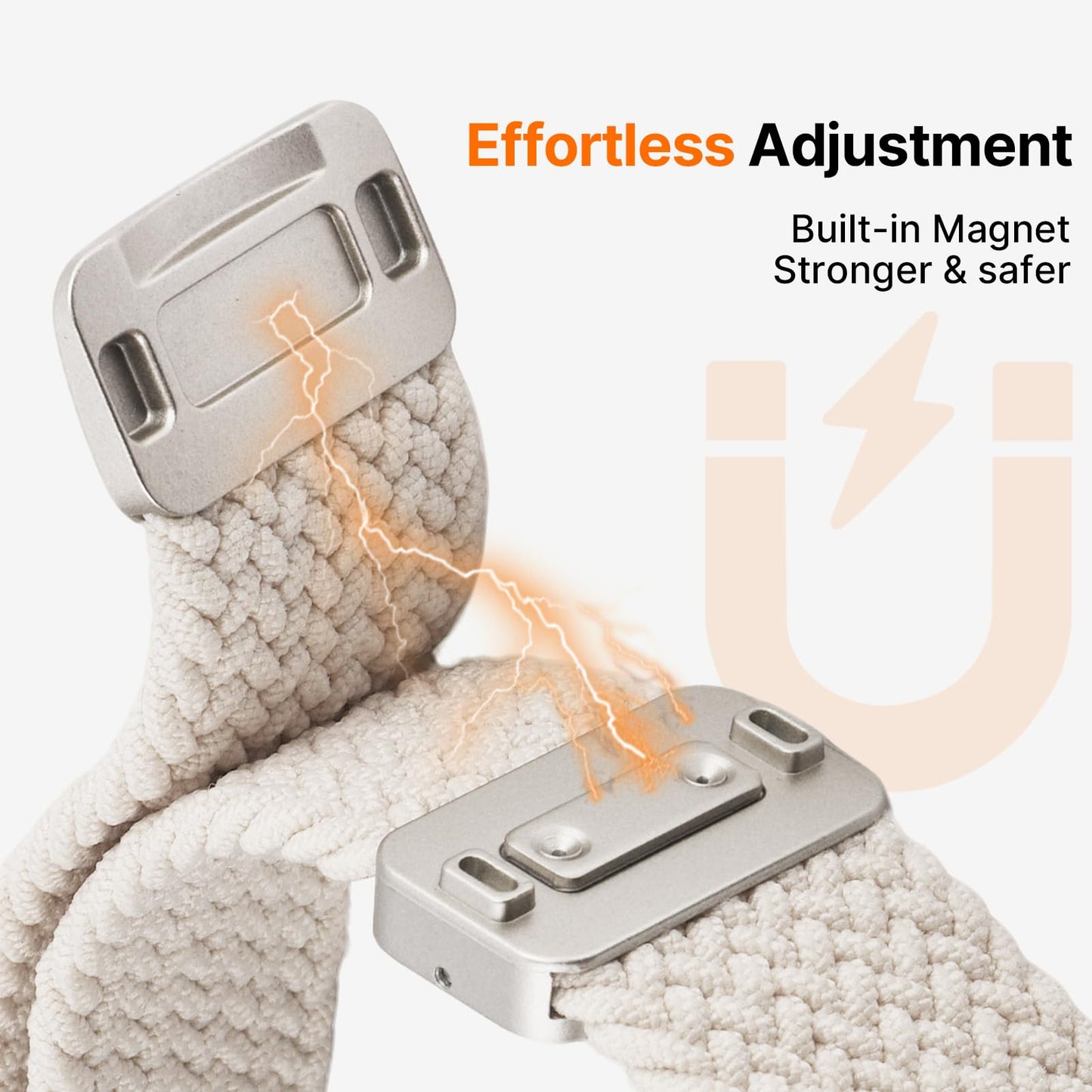 Fullmosa Magnetic Braided Watch Bands - 18mm 20mm 22mm Quick Release Watch Strap, Stretchy Nylon Solo Loop Compatible with Garmin Samsung Galaxy Amazfit for Men Women(20mm, Starlight+Purple)