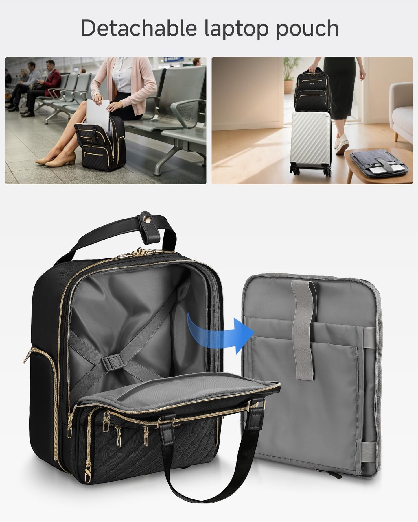 LUGGEX Underseat Carry On Luggage and 6 Set Packing Cubes Bundle – Travel Essentials