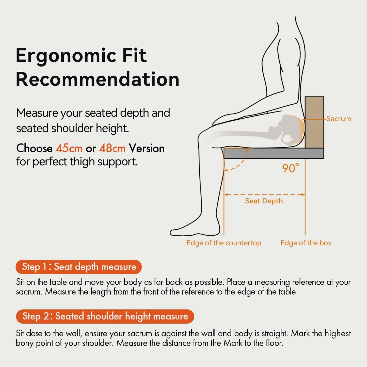 LiberNovo Dynamic Ergonomic Desk Chair + StepSync Footrest Bundle - Comfy Home Office Chair with Adaptive Lumbar Support, 160° Recline & Built-in Spine Stretch, Gray+48cm