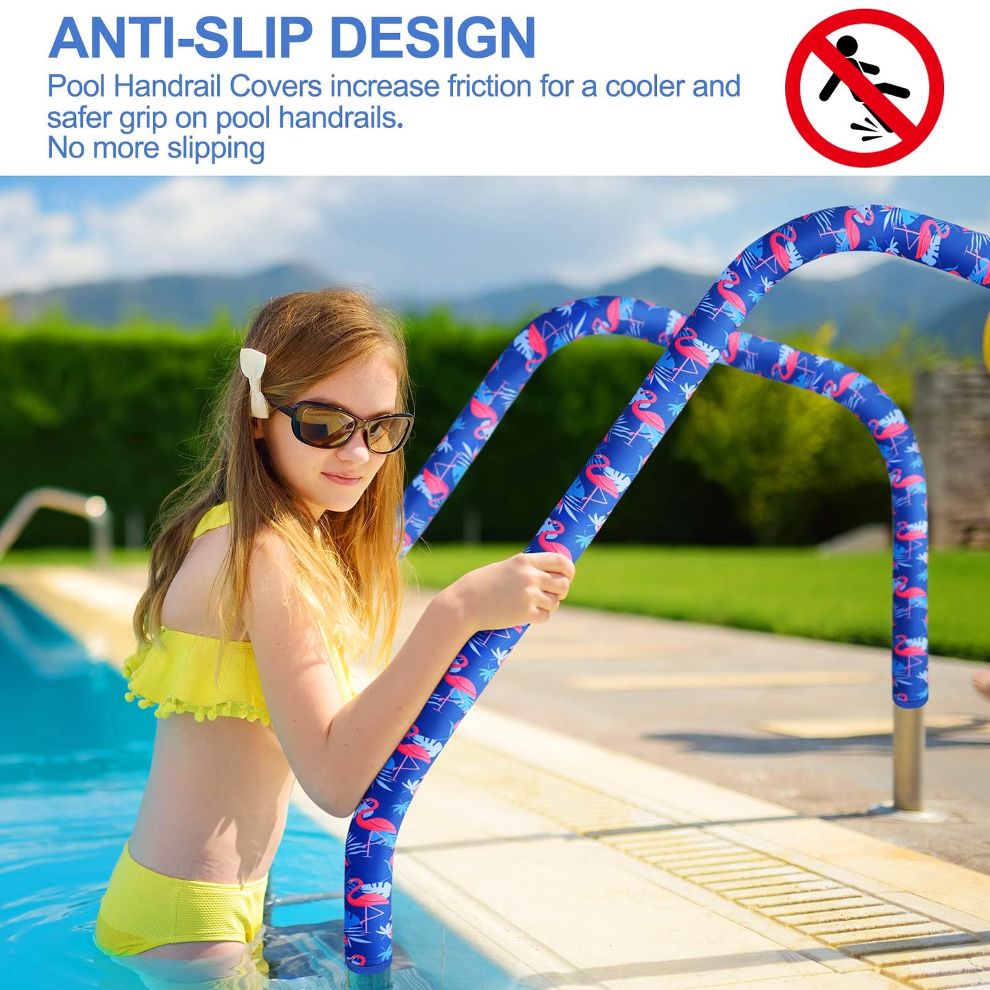 Junkin Pool Handrail Cover Swimming Pool Hand Rail Cover Slip Resistant Railing Blue Rail Grip for Swimming Hand Railing(6 ft)