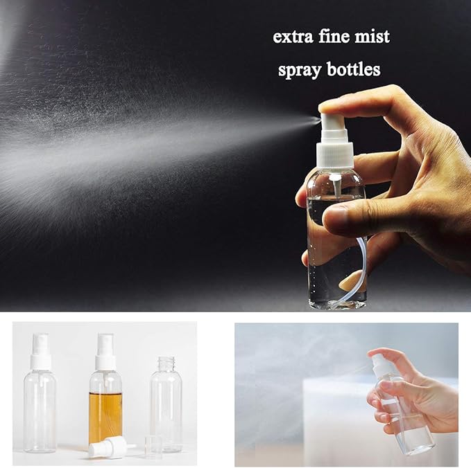 6 Pack Small Spray Bottle, 2.7oz/80ml Travel Spray Bottle, Empty Fine Mist Spray Bottles, Refillable Mini Spray Bottles with Labels