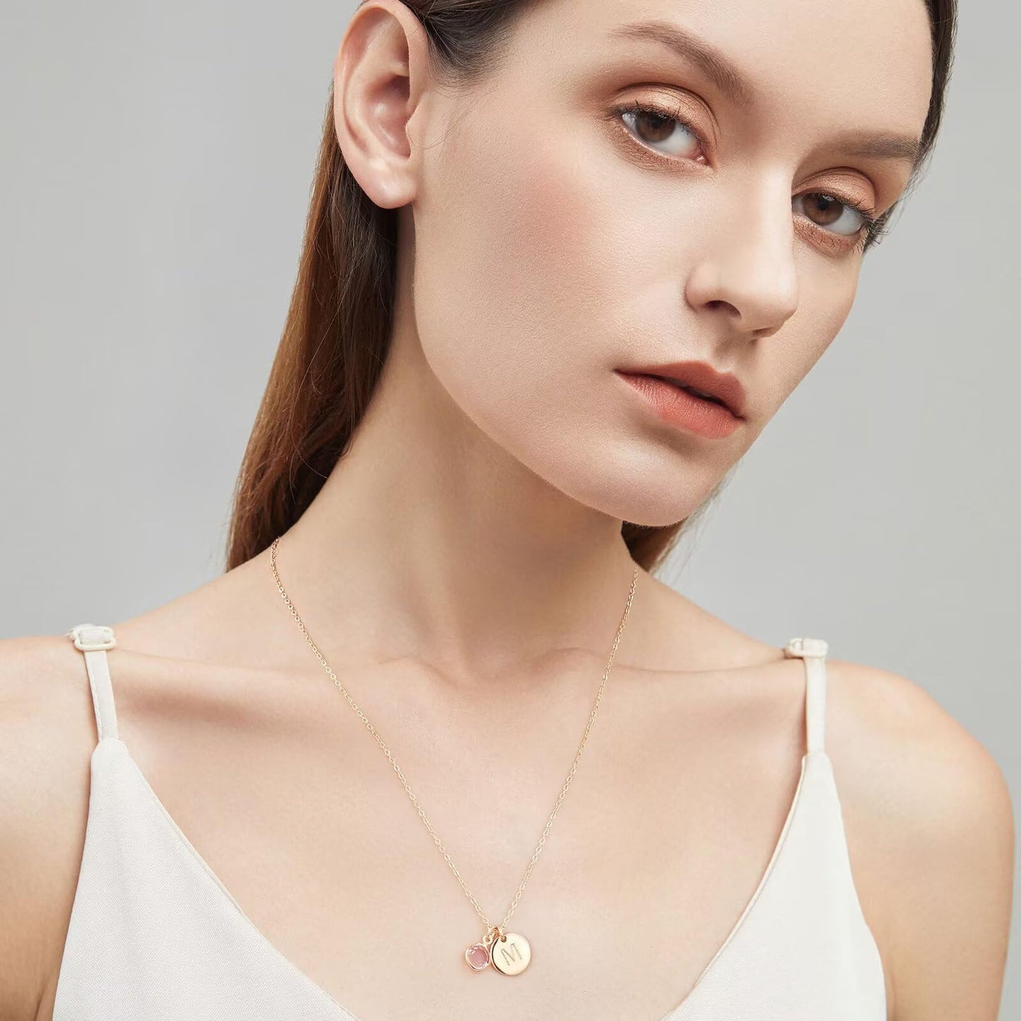 Hidepoo Mom Birthday Gifts for Female - Initial Alexandrite Birthstone Necklaces for Women, Mothers Day Personalized Gift for Woman Wife Grandma, Disc Initial Z Necklace, June Birthstone Jewelry