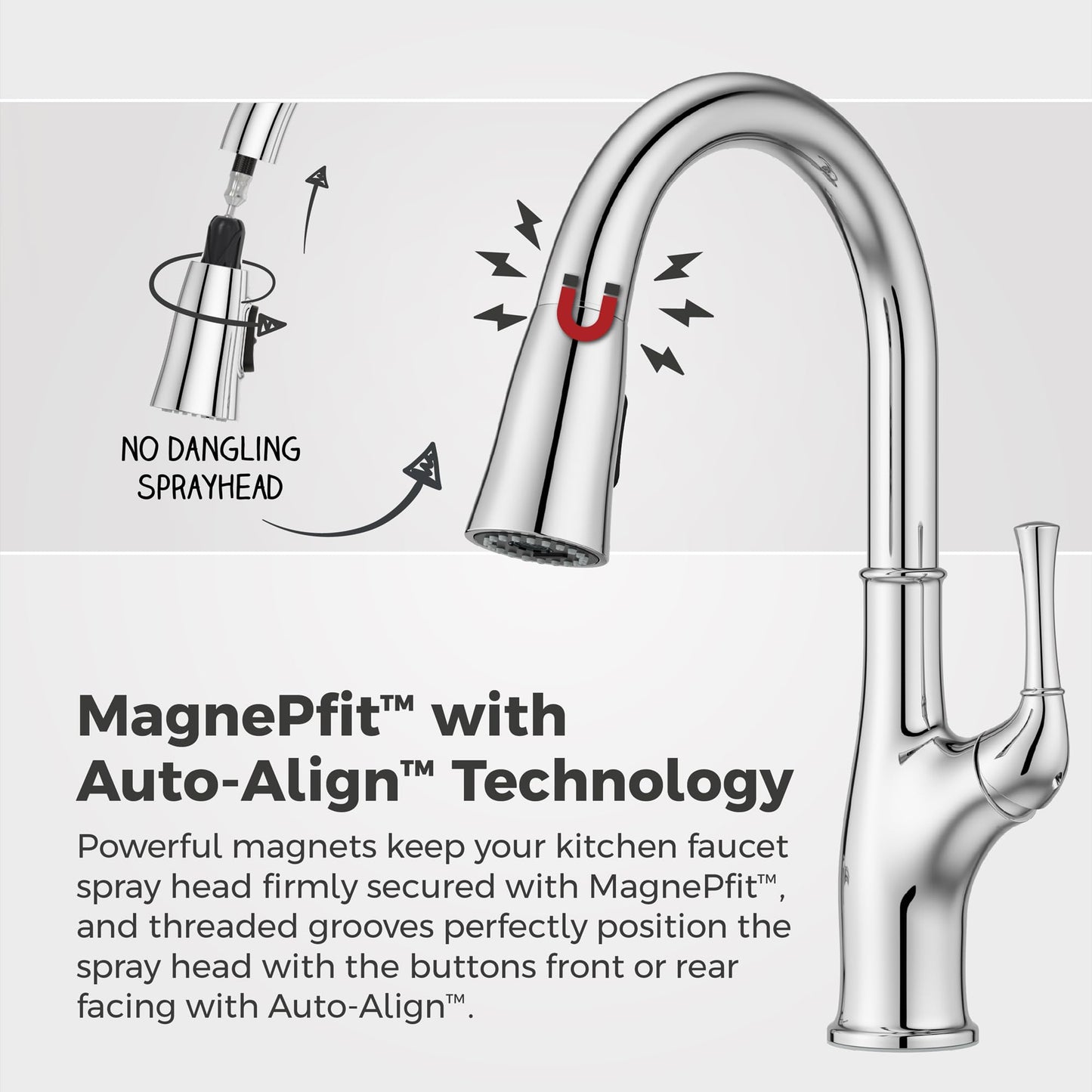 Pfister Alderwood Kitchen Faucet with Pull Down Sprayer and Soap Dispenser, Single Handle, NSF Certified, Polished Chrome Finish, F5297AWC