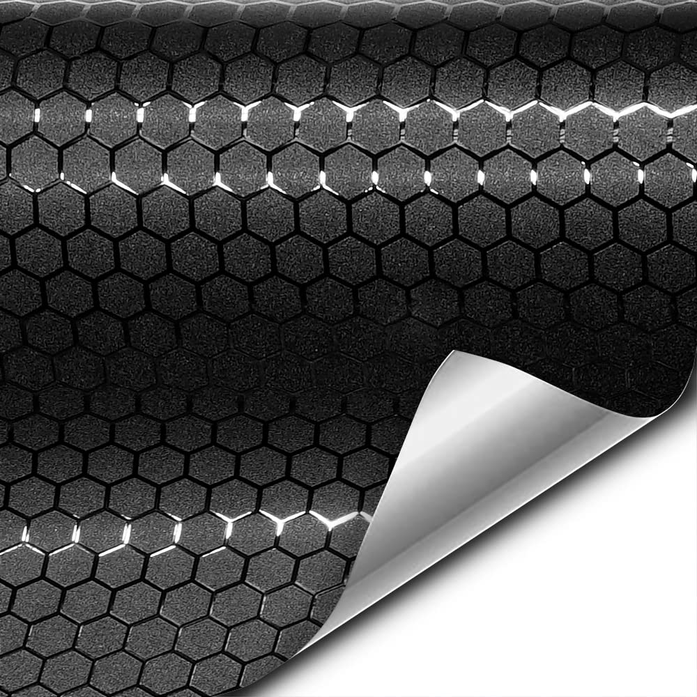 VViViD+ Honeycomb Matte Black Medium Pattern Car Wrap Vinyl (25ft x 5ft)