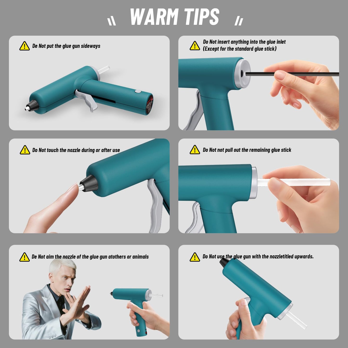 NailHsing Cordless Hot Glue Gun, Fast Heating Glue Gun Set, Stable Support Base Ideal for Crafts, DIY Arts, Home Repairs Blue