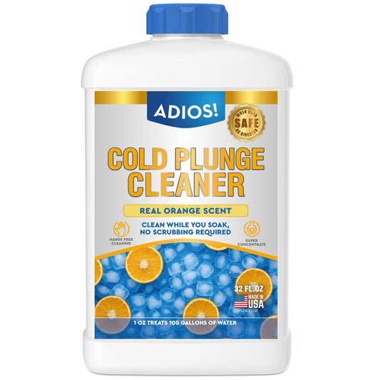 Adios! Cold Plunge Water Treatment Stabilizer with Enzymes and Citrus - Cleans and Deodorizes Ice Baths, Pods and Tubs for a Refreshing Recovery (32oz)