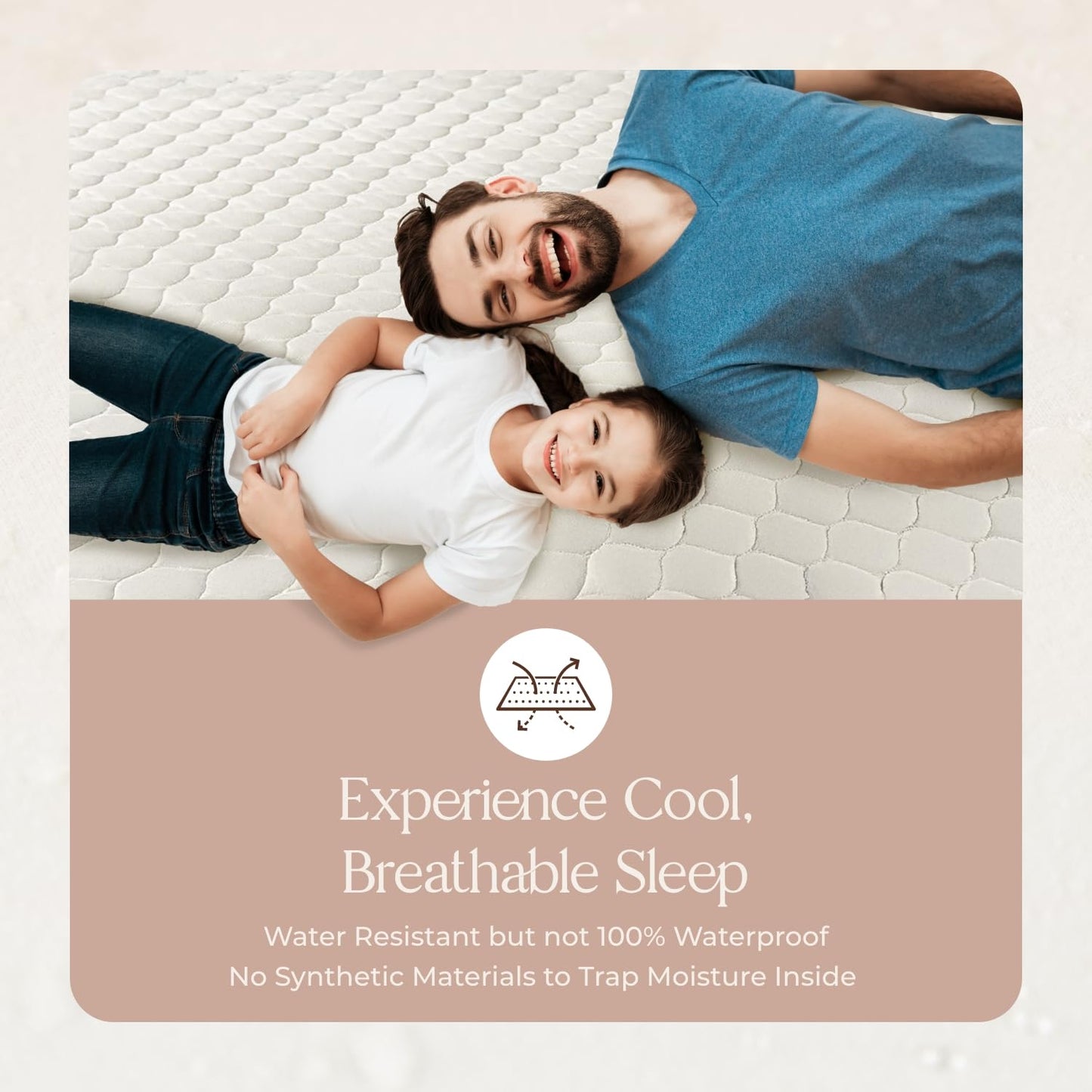 100% Cotton Organic Mattress Pad - Breathable & Cooling Mattress Protector Full Size - Premium 300GSM Quilted and Machine Washable - Fairtrade & GOTS Certified Bed Protector (Ivory, Full)