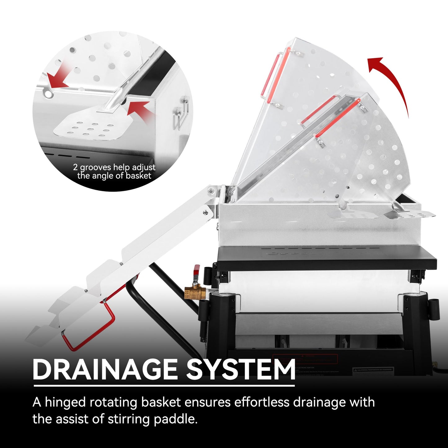 Creole Feast CFB1001A 90 QT Crawfish Boiler, Outdoor Single Sack Propane Gas Cooker with Folding Cylinder Mounting Bracket and Stirring Paddle for Seafood & Crawfish Season, Black