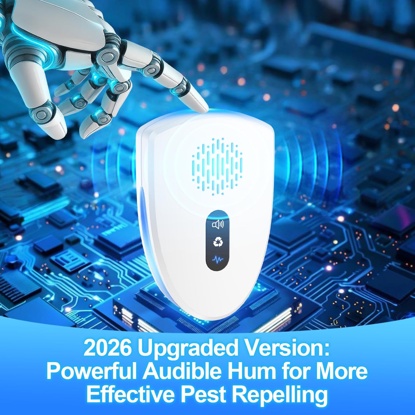 2026 Upgraded Ultrasonic Pest Control Repeller, Mouse Repellent Indoor for Spider Bug Roach Ant Mosquito Rat Mice Insect Deterrent, Mouse Rodent Repellent Ultrasonic Plug in, 3 Mode Switching, 6 Pack