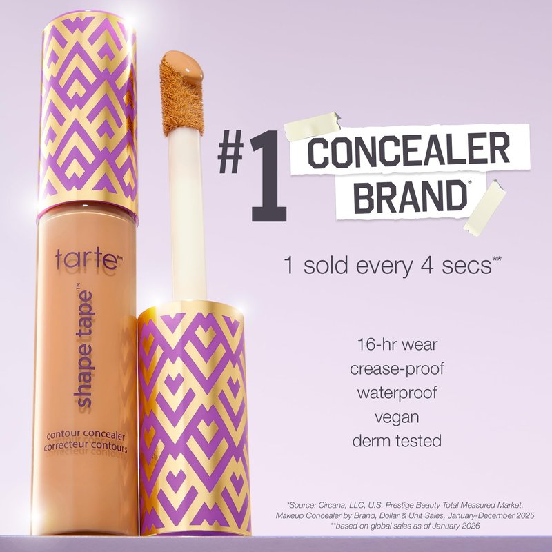 tarte shape tape concealer – Full-Coverage Creaseless Soft Matte Finish, Brightening Under-Eye & Face Makeup, 16hr Longwear, Vegan & Cruelty-Free, full size, 44H tan