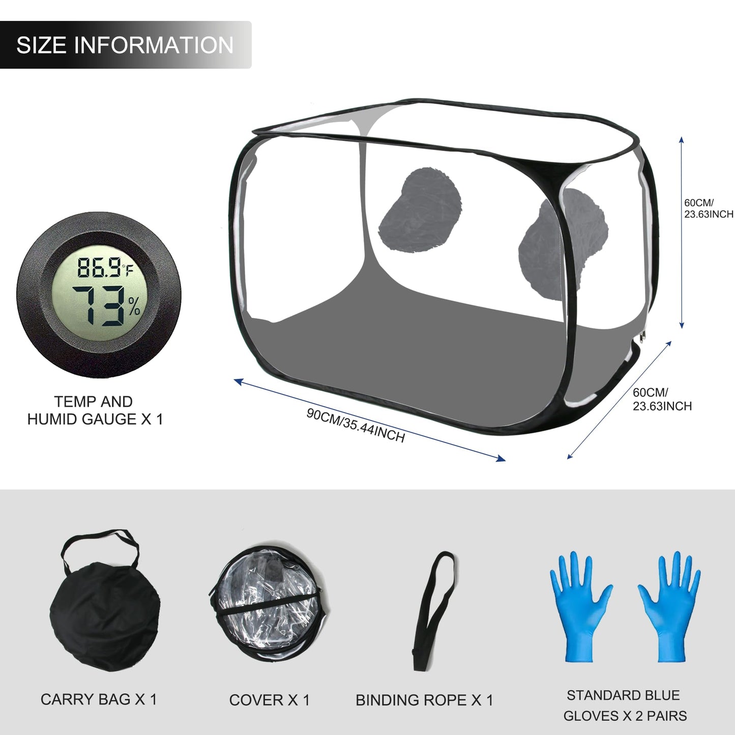 Toboom Portable Still Air Box Mycology with Pop Up Mushroom Growing Kit - Ideal for Mushroom Cultivation in Office and Mycology Enthusiasts (Black)