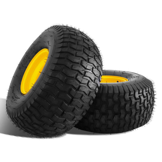 2Pcs 20x10.00-8 Lawn Mower Tires, Rear Tire and Wheel Assemblies for Riding Lawn Mowers, 4-Ply Tubeless Turf-Friendly Tires with 3/4" Borehole, 3.5" Offset Hub and 3/16" Keyway, 1190LBS Load Capacity