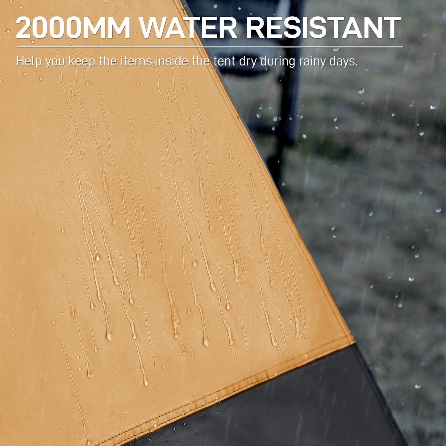 EVER ADVANCED Blackout Design 6 Person Camping Tent, Instant Cabin Tent for Family with Vestibule and Large Mesh Windows, 60s Easy Setup, Double Layer, Water-Resistant, Orange&Black