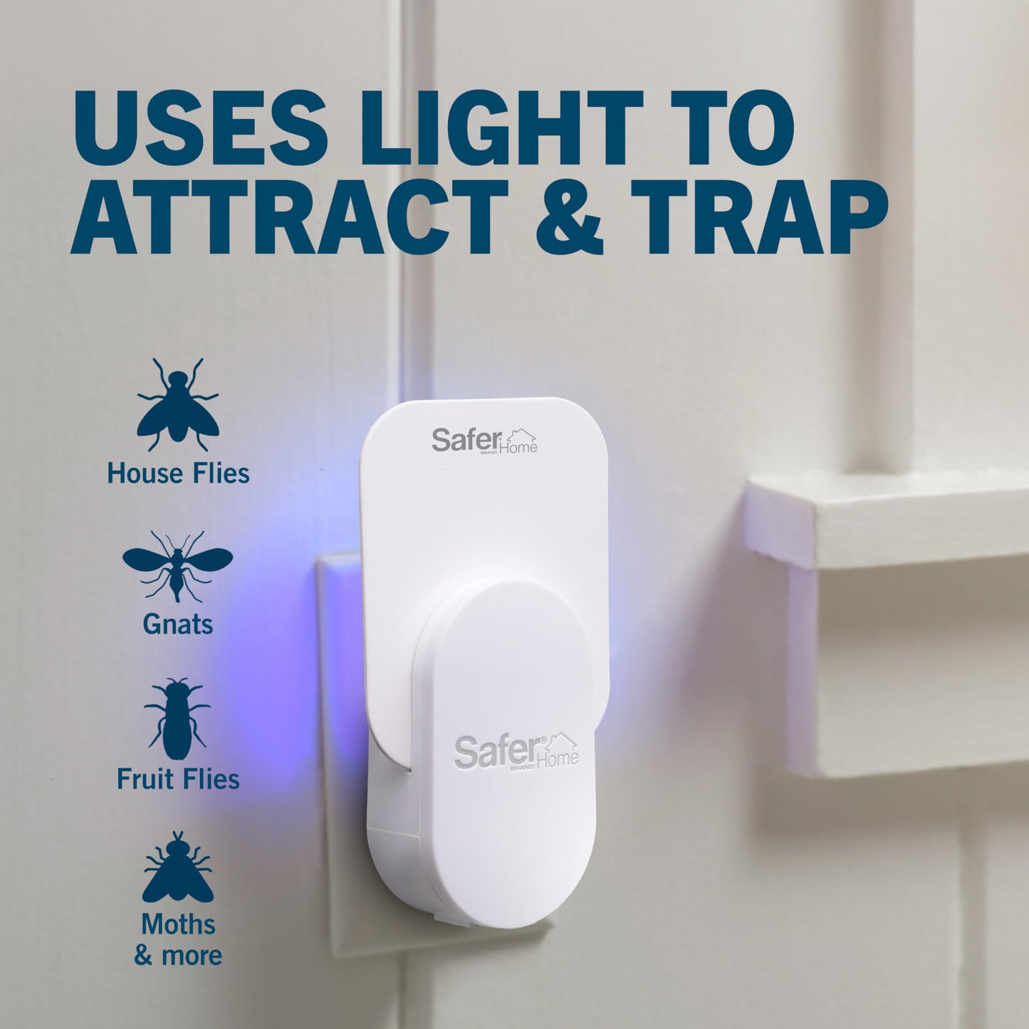 Safer Home Indoor Plug-in Fly Trap - SH502-2R4SR - Effective Fruit Fly Traps for Indoors, Gnat Traps for House Indoor, 400 Sq Ft Protection - Style: 2 Devices + 4 Glue Cards