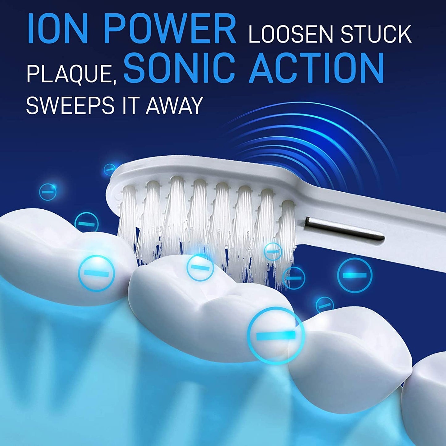 IONIC KISS IONPA DP Navy Blue Premium USB Rechargeable Ionic Power Electric Toothbrush, Brushing Timer, 4 Modes, 2 Soft Extended Filament Brush Heads Made in Japan, You hyG DP-111NB
