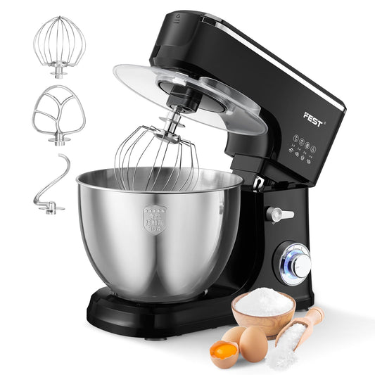 1500W 8.45QT Stand Mixer, 6-Speed Electric Dough Mixer with Whisk, Dough Hook & Beater, Large Capacity Kitchen Mixer for Baking Bread, Cakes, Salad and Cookies (Black)