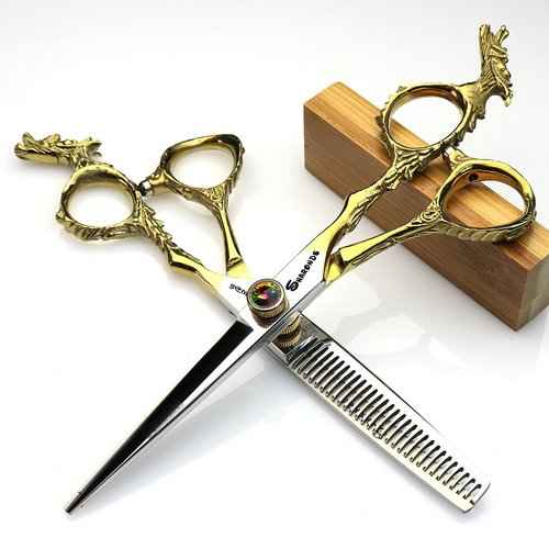 Efficient Scissors and Scissor Bag Set for 6 'Professional Barber Scissors and Shavers